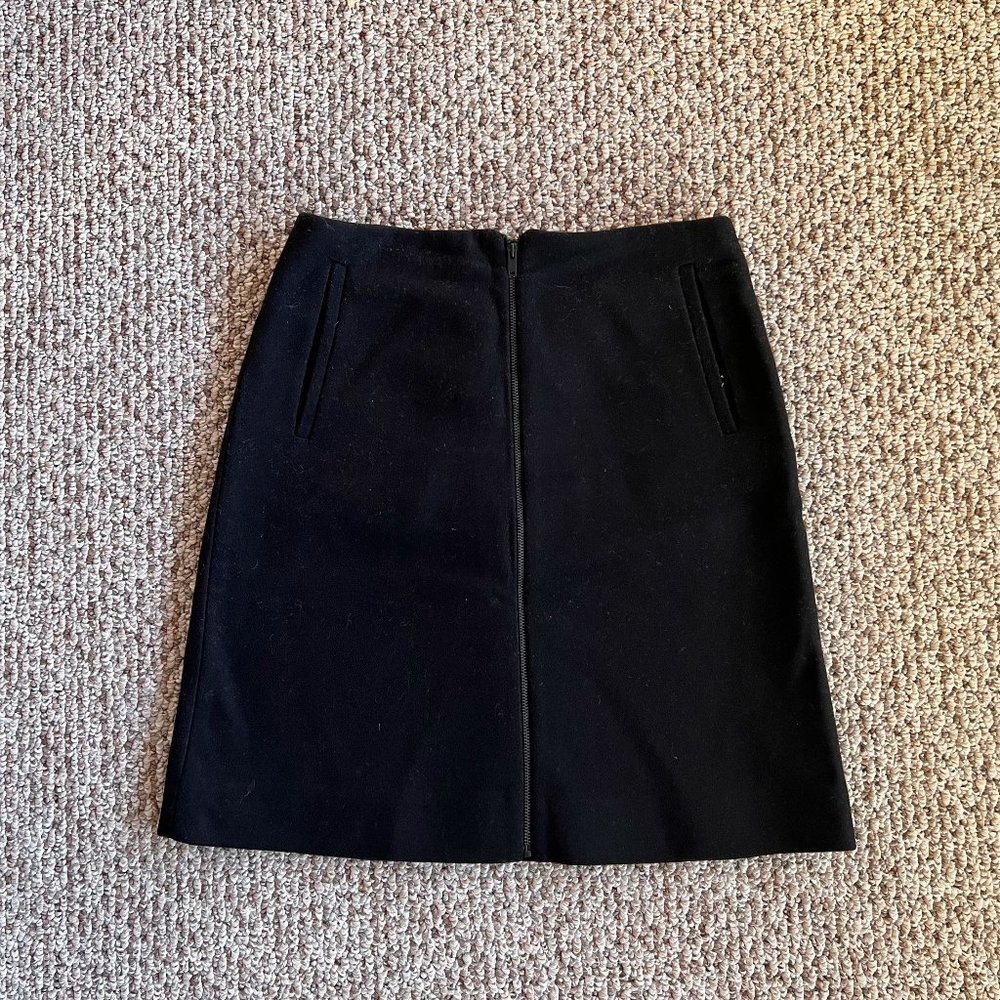 COS Wool Front Zip A-Line Midi Skirt with Pockets Size 2
